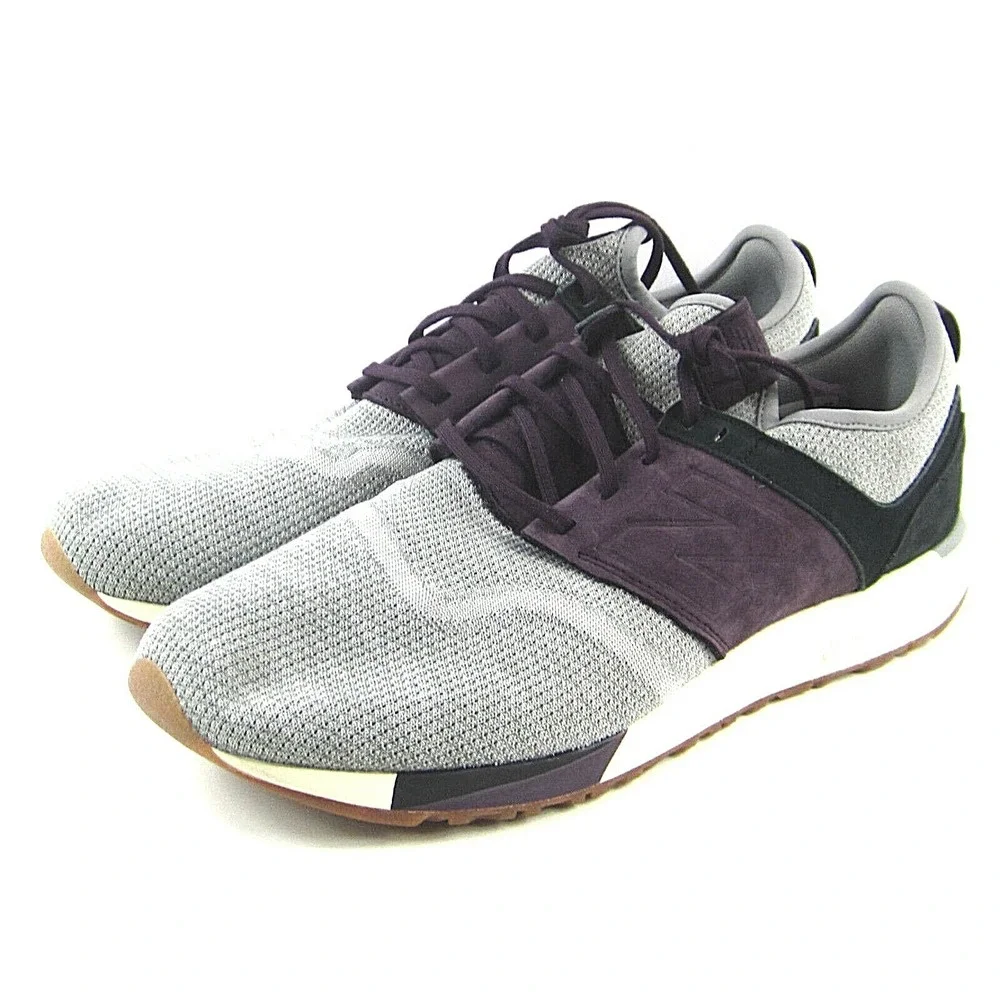 New Balance 247 Rev Lite‎ Men's Suede Knit in Gray/Black/Burgandy  Size 14